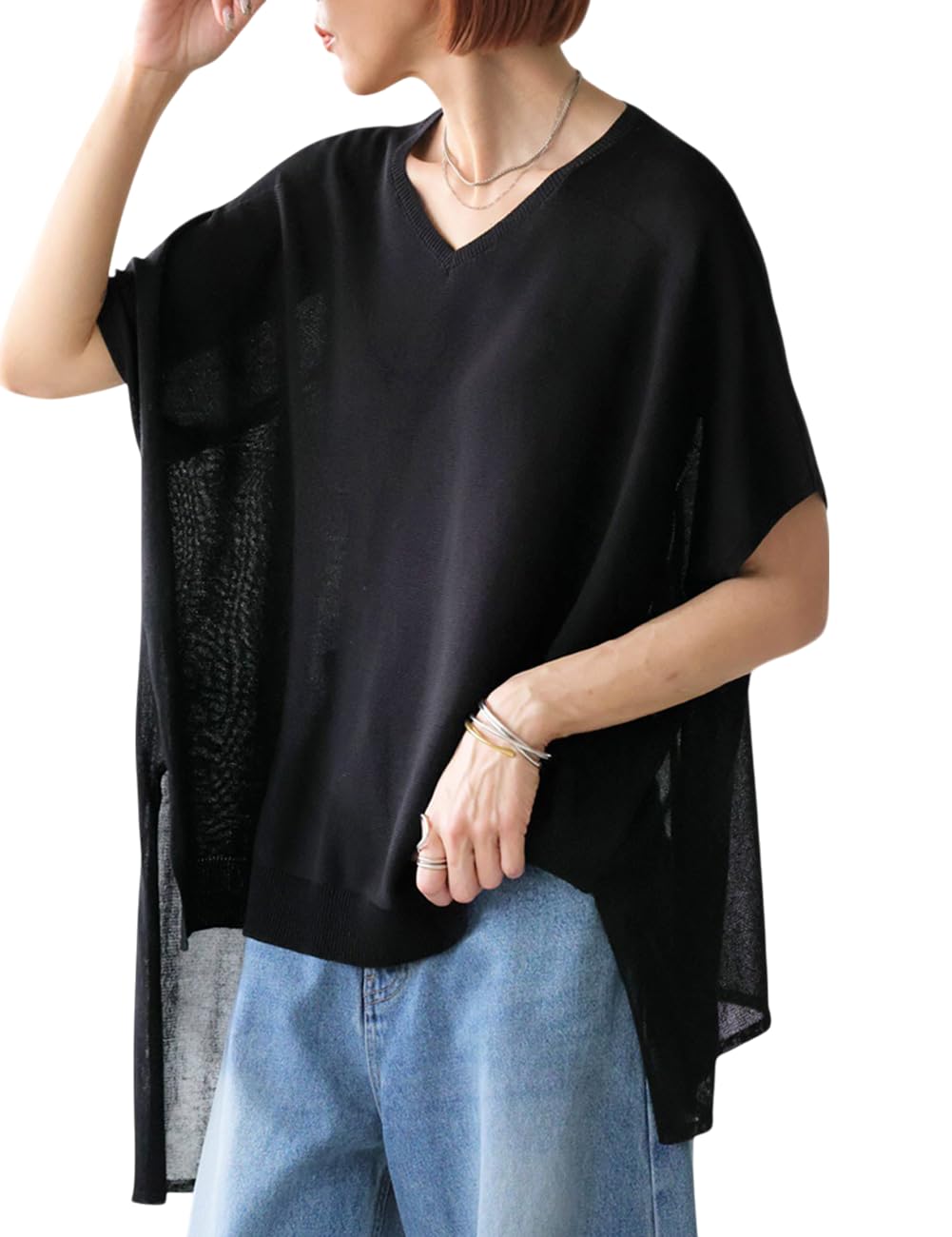 antiqua Асимметричный трикотажный топ с коротким рукавом, прозрачный, единый размер, черный, женский, KYO-6001, 05,
antiqua Асимметричный трикотажный топ с коротким рукавом, прозрачный, единый размер, черный, женский, KYO-6001, 05,