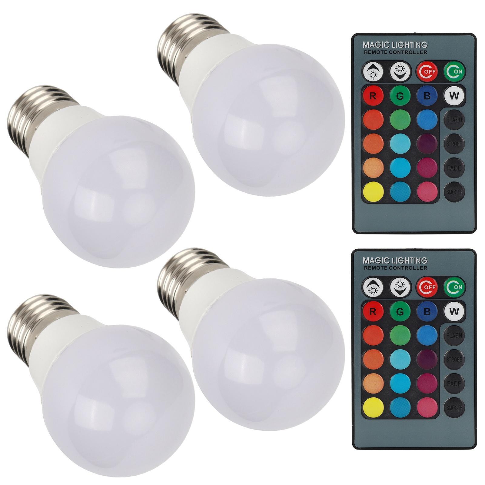 4pcs E27 RGB LED Light Bulbs Colorful Decorating Lamp with 2 Remote Controls 3W AC85‑265V
4pcs E27 RGB LED Light Bulbs Colorful Decorating Lamp with 2 Remote Controls 3W AC85‑265V