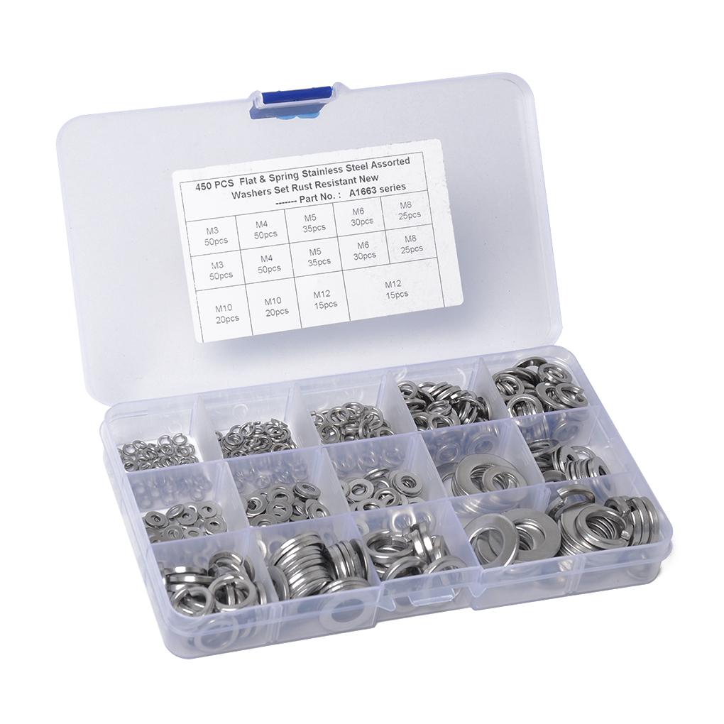 450 шт. Плоская шайба/Пружинная шайба M3-12M Круглая плоская шайба из нержавеющей стали M
450 шт. Плоская шайба/Пружинная шайба M3-12M Круглая плоская шайба из нержавеющей стали M