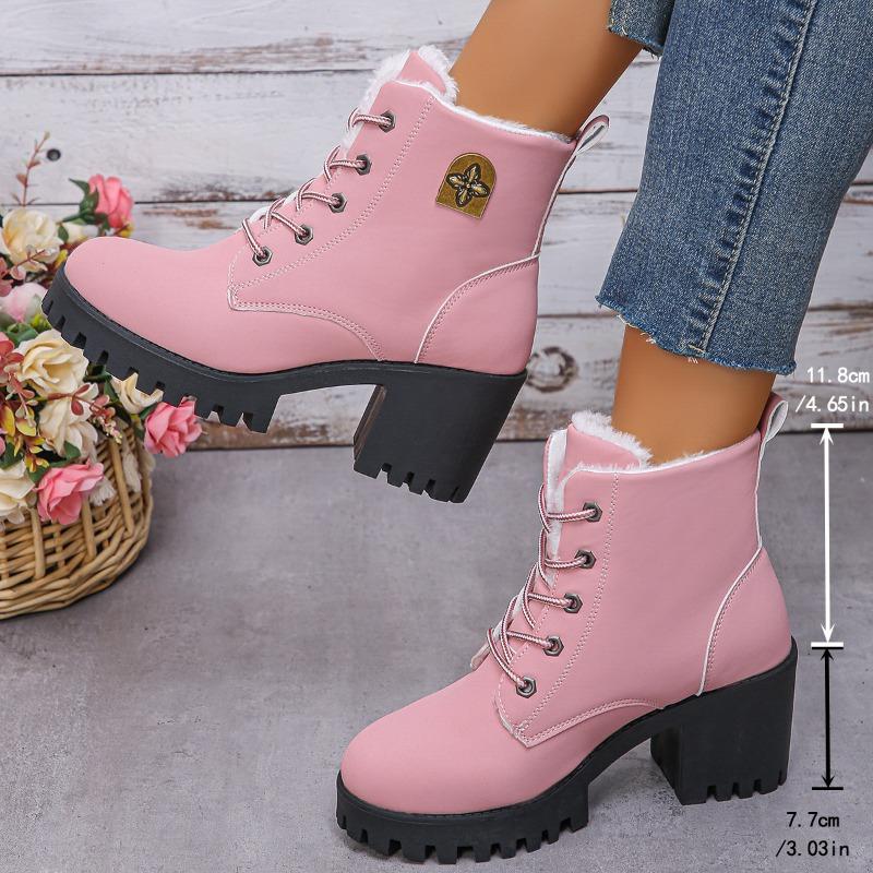 Модні флісові черевики на товстій підошві, жіночі черевики великого розміру на шнурівці, черевики на середньому підборі 36 рожевий
Модні флісові черевики на товстій підошві, жіночі черевики великого розміру на шнурівці, черевики на середньому підборі 36 рожевий