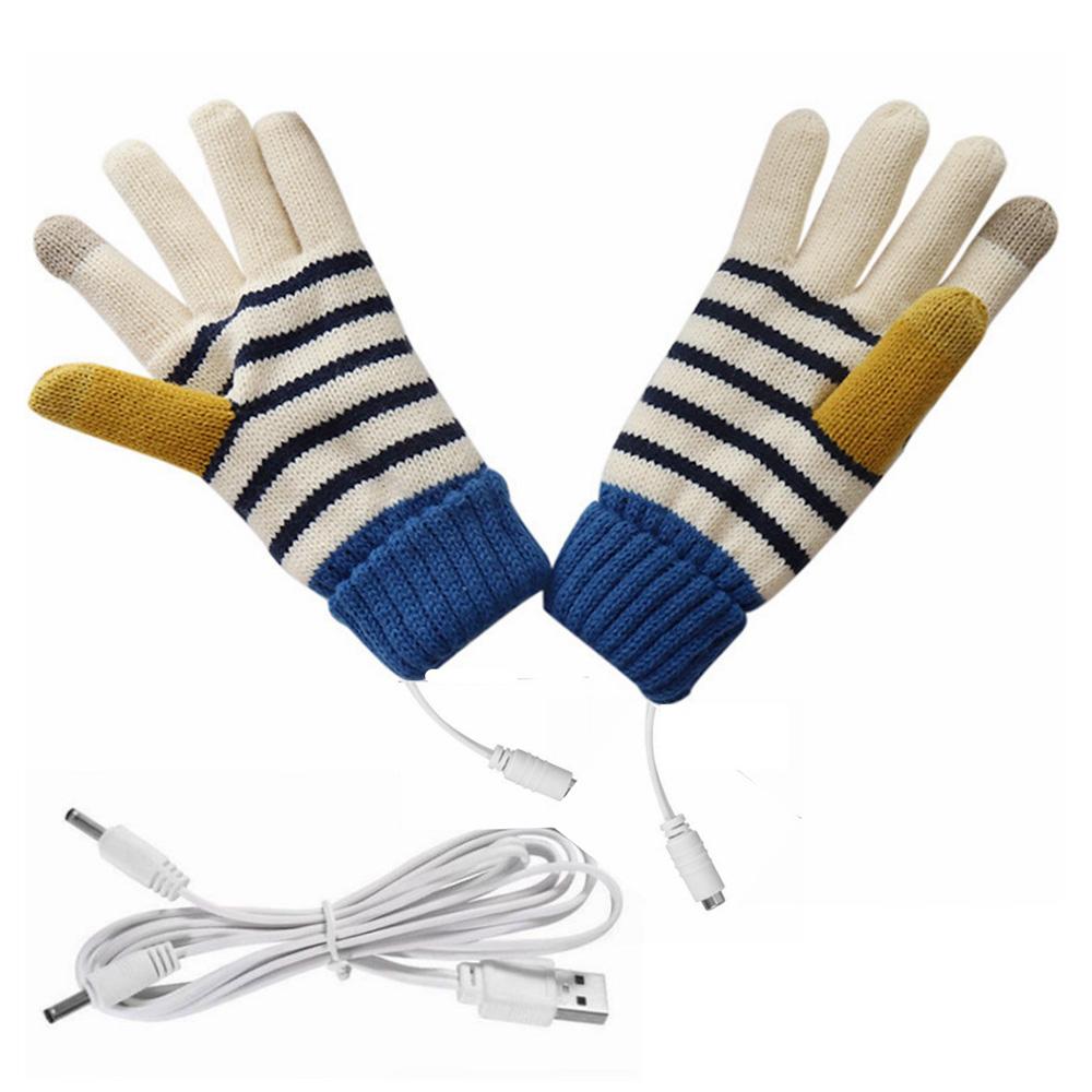 1 Pair Stripe Pattern USB Heated Gloves Heating Fiber Winter Hands Warm Gloves Knitting Full Finger Warmer Type A
1 Pair Stripe Pattern USB Heated Gloves Heating Fiber Winter Hands Warm Gloves Knitting Full Finger Warmer Type A