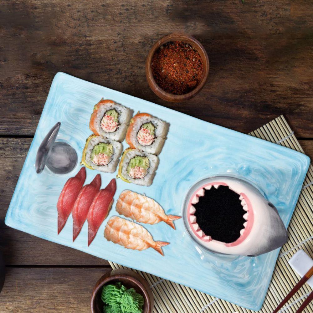 Independent Sauce Area Shark Ceramic Plate 3D Food Platter Funny Sushi Serving Plate Gift синій
Independent Sauce Area Shark Ceramic Plate 3D Food Platter Funny Sushi Serving Plate Gift синій
