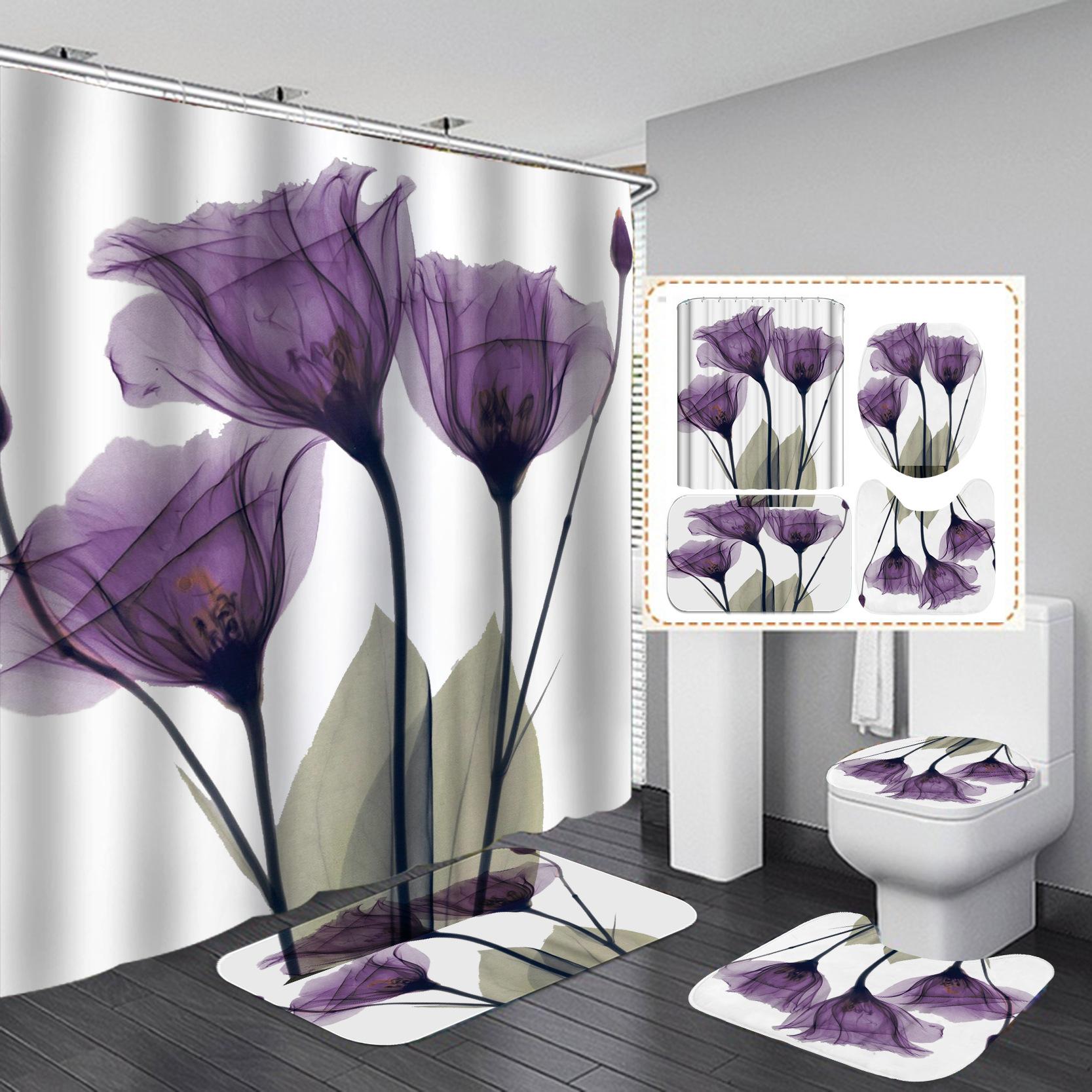 4Pcs Flower Series Набори завіс для душу для ванної кімнати Нековзкі килимки для ванної кімнати Кришка для унітазу Килимок для ванної кімнати 4Pcs
4Pcs Flower Series Набори завіс для душу для ванної кімнати Нековзкі килимки для ванної кімнати Кришка для унітазу Килимок для ванної кімнати 4Pcs