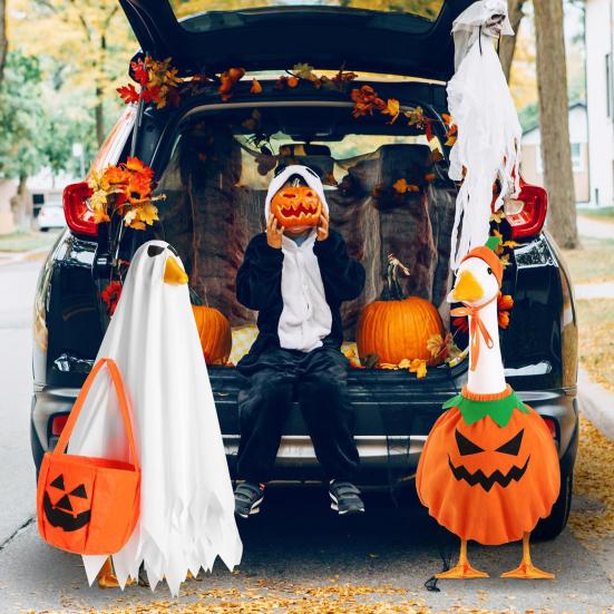 Halloween Goose Outfit for 23 Goose Statue Ghost Pumpkin Goose Costume Lawn Goose Clothes for Fall Porch Patio Yard Art Decoration A
Halloween Goose Outfit for 23 Goose Statue Ghost Pumpkin Goose Costume Lawn Goose Clothes for Fall Porch Patio Yard Art Decoration A