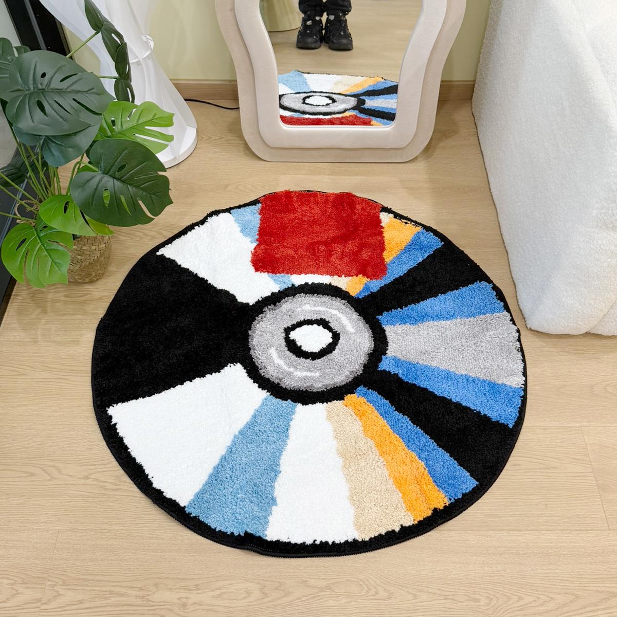 Vibrant Round CD Shaped Tufted Flocking Rug, 3D Soft Pile Non-Slip Carpet, Modern Home Decor for Living Room Bedroom 90X90CM
Vibrant Round CD Shaped Tufted Flocking Rug, 3D Soft Pile Non-Slip Carpet, Modern Home Decor for Living Room Bedroom 90X90CM