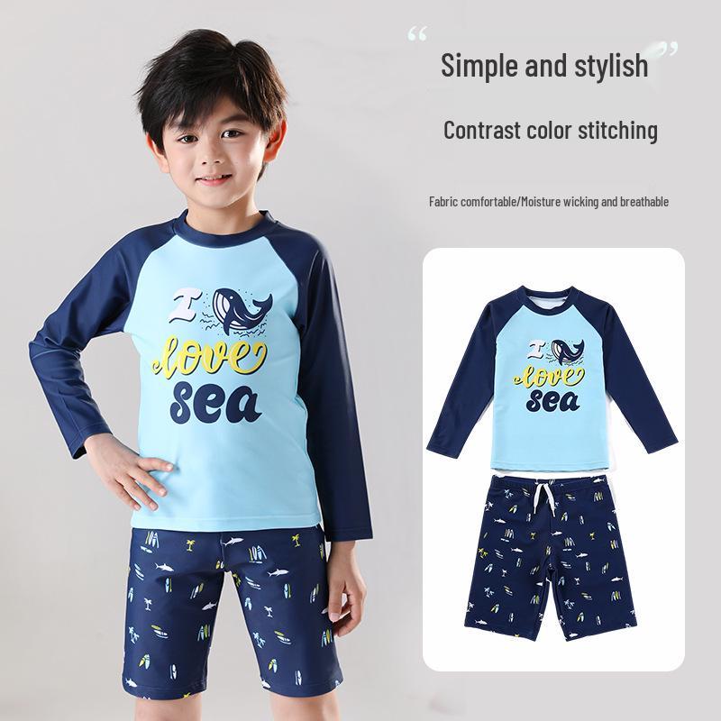 2025 Boys Long Sleeve Split Swimwear Set with Sunscreen Trunks for Kids 2XL темно-синий
2025 Boys Long Sleeve Split Swimwear Set with Sunscreen Trunks for Kids 2XL темно-синий
