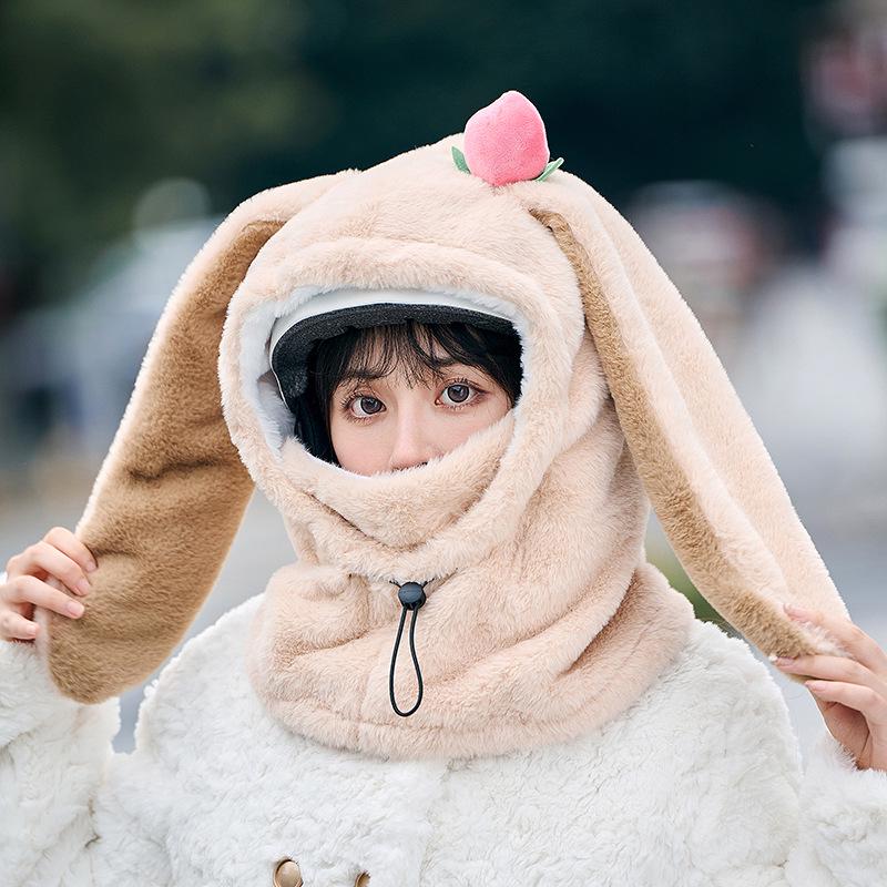 Plush Rabbit Ear Hooded Hat with Mask & Scarf - Women’s Winter Cycling Helmet Cover & Ear Warmer верблюд
Plush Rabbit Ear Hooded Hat with Mask & Scarf - Women’s Winter Cycling Helmet Cover & Ear Warmer верблюд
