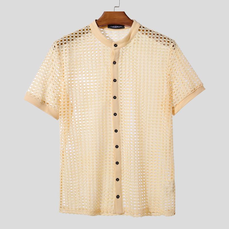 INCERUN Men Short Sleeve Buttons Up Mesh See Through Beach Shirts Tops 5XL абрикосовый
INCERUN Men Short Sleeve Buttons Up Mesh See Through Beach Shirts Tops 5XL абрикосовый