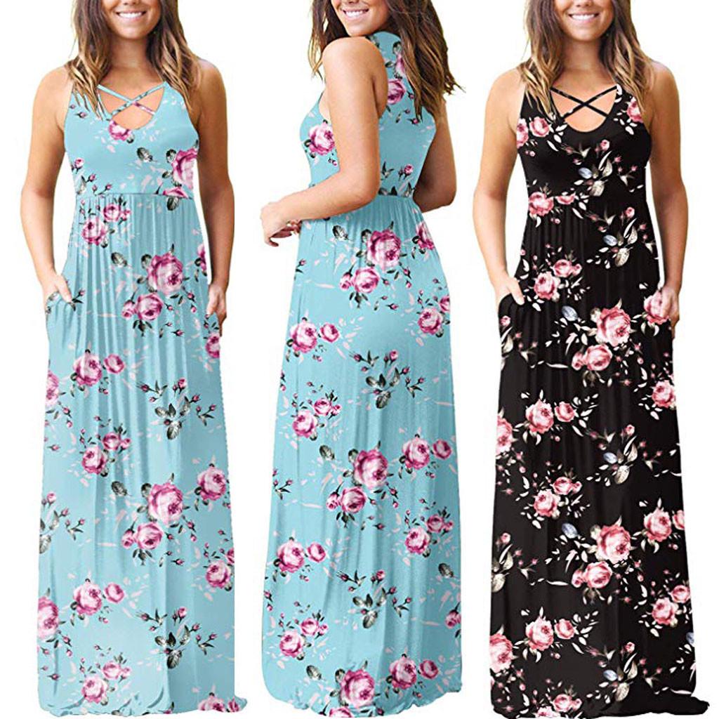 Женское повседневное платье макси без рукавов с цветочным принтом и платьем с карманами
Женское повседневное платье макси без рукавов с цветочным принтом и платьем с карманами