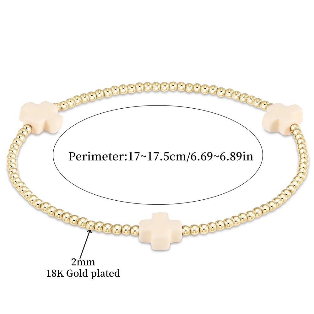 Vlen Cross Bracelet Jewelry Gift Stackable 18K Gold Plated Beads Bracelets for Women Summer Pulseras
Vlen Cross Bracelet Jewelry Gift Stackable 18K Gold Plated Beads Bracelets for Women Summer Pulseras