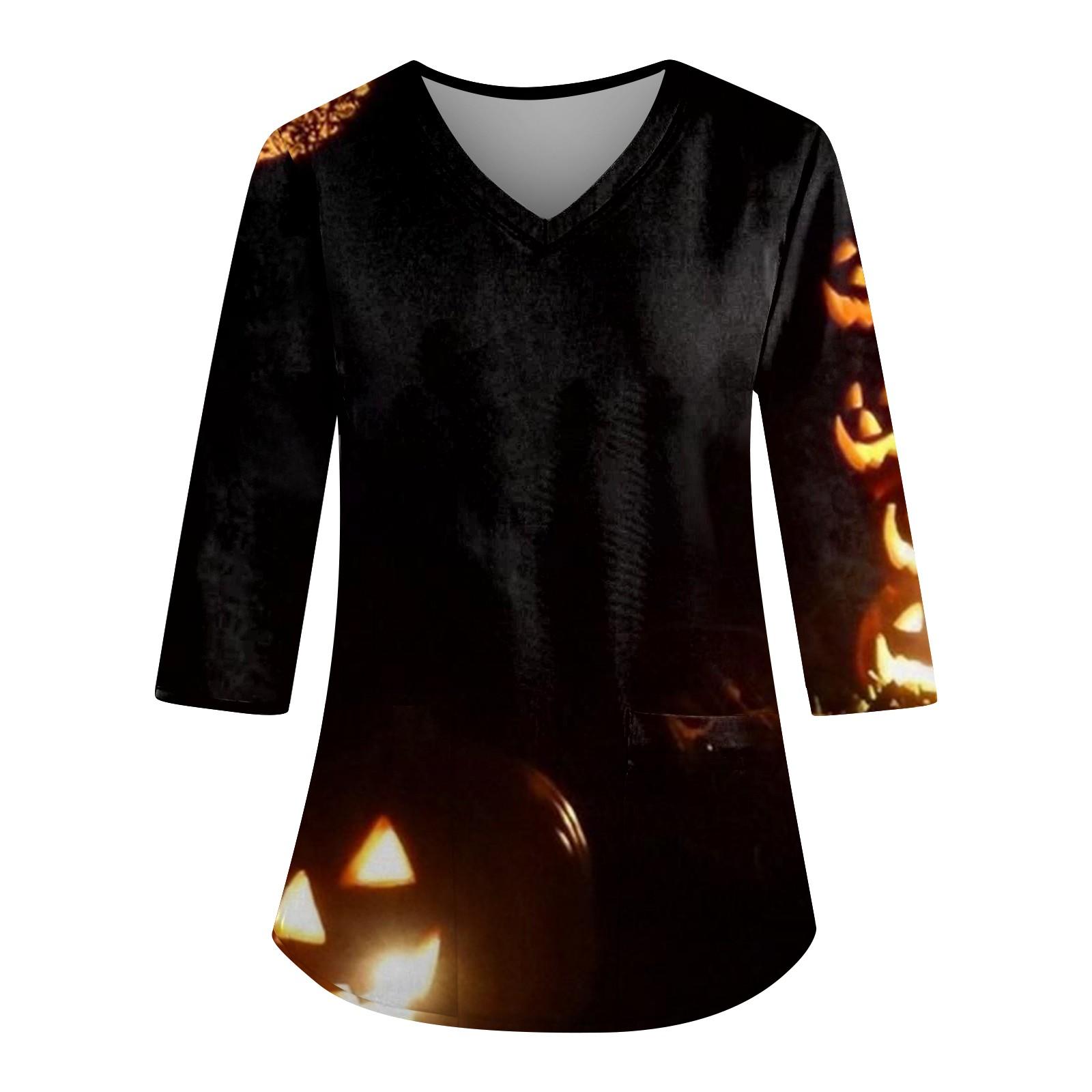 Женский свободный топ с V-образным вырезом, карманом и принтом на Хэллоуин, рукав три четверти, рабочая одежда L жёлтый
Женский свободный топ с V-образным вырезом, карманом и принтом на Хэллоуин, рукав три четверти, рабочая одежда L жёлтый