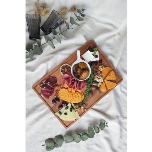 Тарелка для сыра и сервировки из натурального дерева, прямоугольная, бук 
Тарелка для сыра и сервировки из натурального дерева, прямоугольная, бук