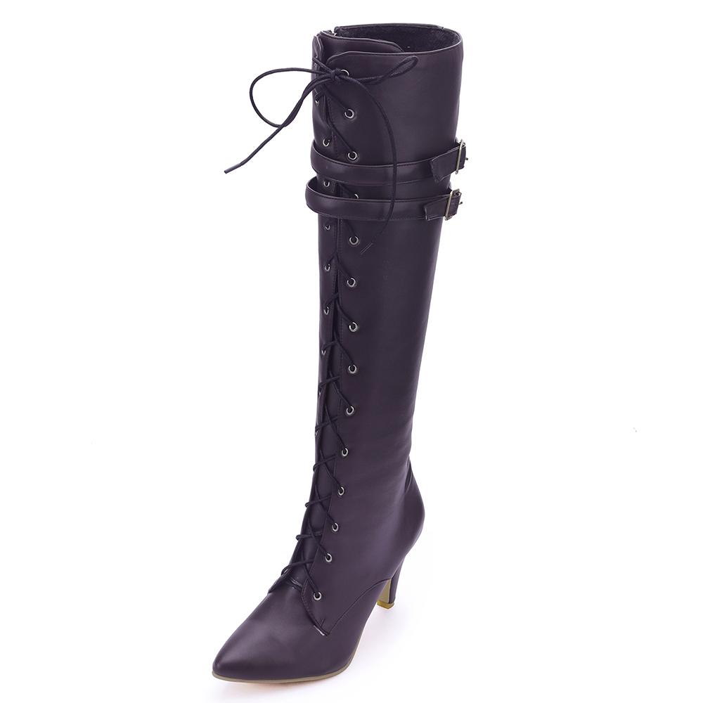 Oversized Pointed Toe Cross Lace-Up Boots Sexy Cat Heel Double Belt Buckle Motorcycle Boots Street Trend Female Knee-Length Boot 34 коричневий
Oversized Pointed Toe Cross Lace-Up Boots Sexy Cat Heel Double Belt Buckle Motorcycle Boots Street Trend Female Knee-Length Boot 34 коричневий