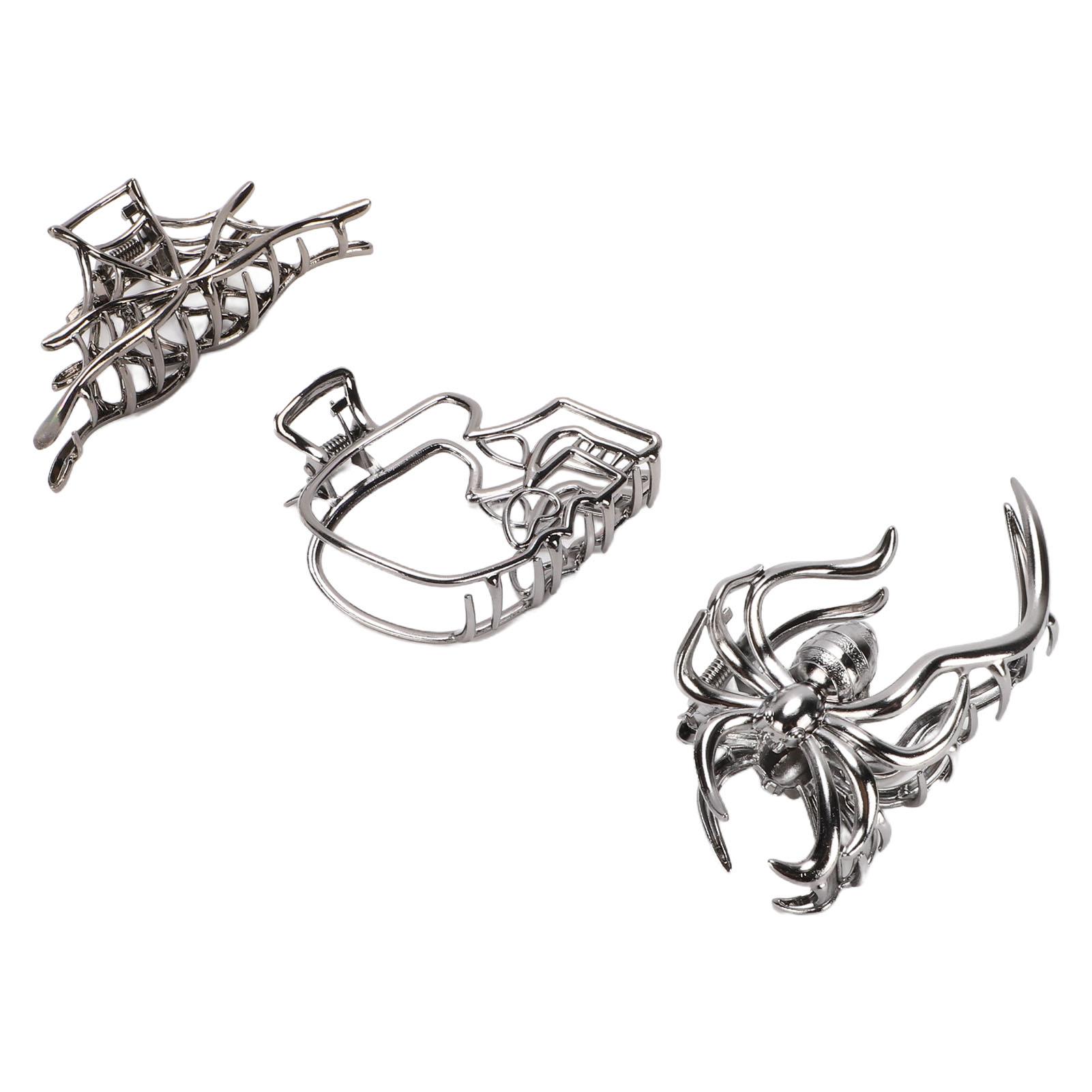 Gothic Silver Black Spider Web Skeleton Skull Hair Claw Clips for Women And Girls Thick Thin Hair 3 Pack
Gothic Silver Black Spider Web Skeleton Skull Hair Claw Clips for Women And Girls Thick Thin Hair 3 Pack