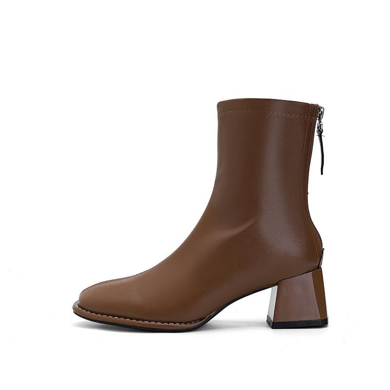 Ladies slim boots with thick midsole and versatile commuting square toe and back zipper short boots for women 34
Ladies slim boots with thick midsole and versatile commuting square toe and back zipper short boots for women 34