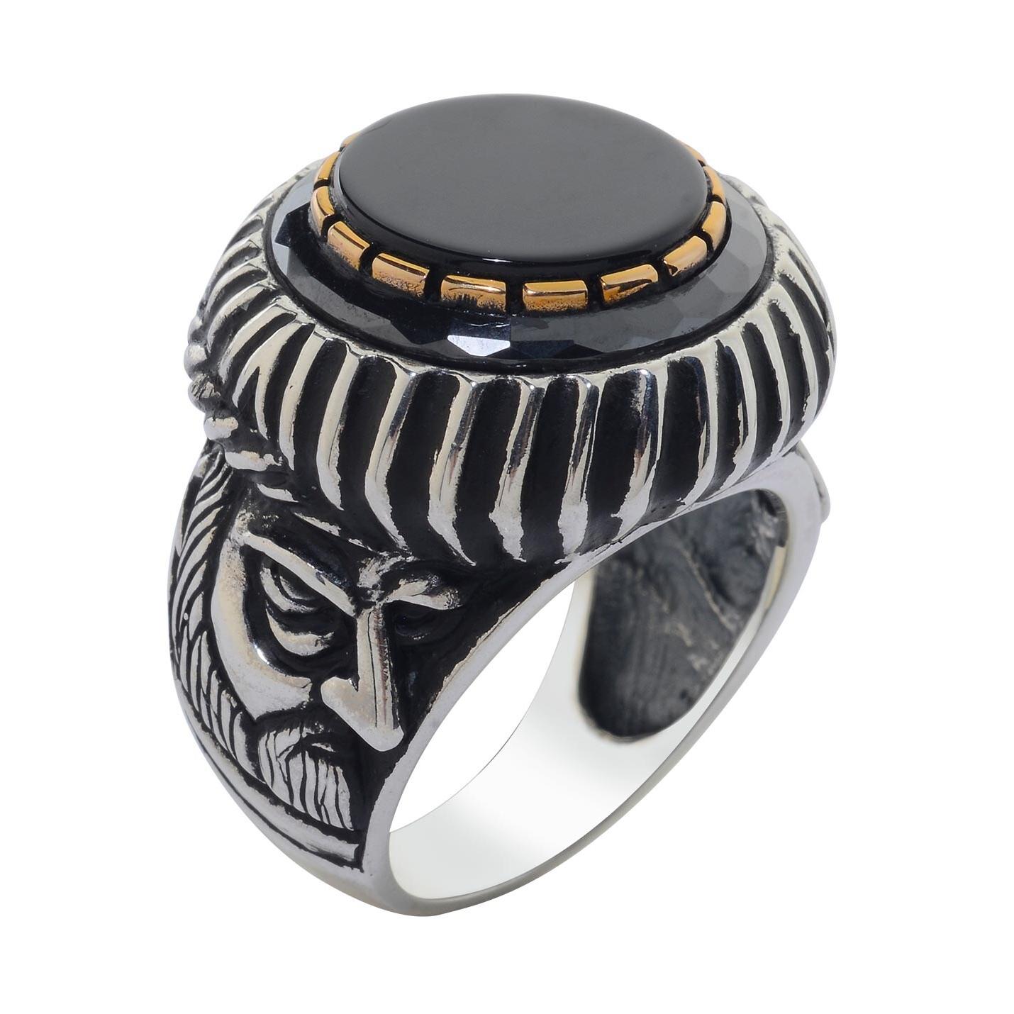 Мужское кольцо Fatih Sultan Mehmet с узором из черного оникса из стерлингового серебра
Мужское кольцо Fatih Sultan Mehmet с узором из черного оникса из стерлингового серебра