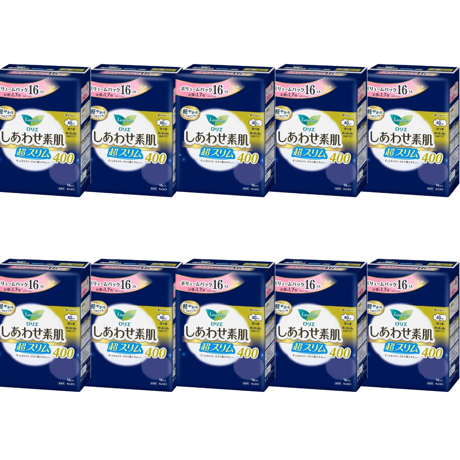 Kao Laurier Happy Bare Skin Volume Pack Super Slim For Especially Heavy Nights 40cm With Wings 16 Pieces Set of 10 8LINK
Kao Laurier Happy Bare Skin Volume Pack Super Slim For Especially Heavy Nights 40cm With Wings 16 Pieces Set of 10 8LINK