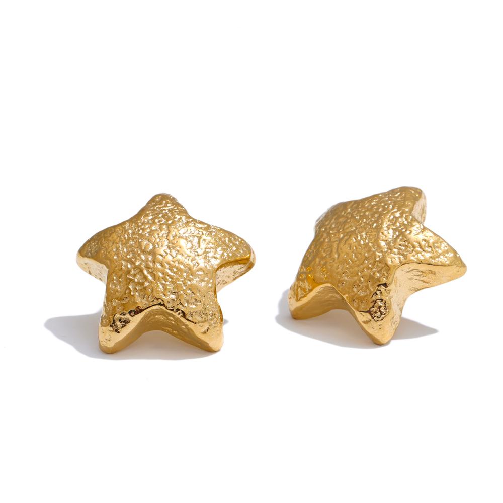 Yhpup Vintage Golden Stainless Steel Metal Hammer Star Stud Earrings Water Resistant PVD Charm Fashion Jewelry Accessories Gift
Yhpup Vintage Golden Stainless Steel Metal Hammer Star Stud Earrings Water Resistant PVD Charm Fashion Jewelry Accessories Gift
