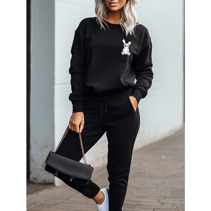 Crew Neck Polyester Sweatshirt Knit Pants Tracksuit Wrinkle Resistant L чорний
Crew Neck Polyester Sweatshirt Knit Pants Tracksuit Wrinkle Resistant L чорний