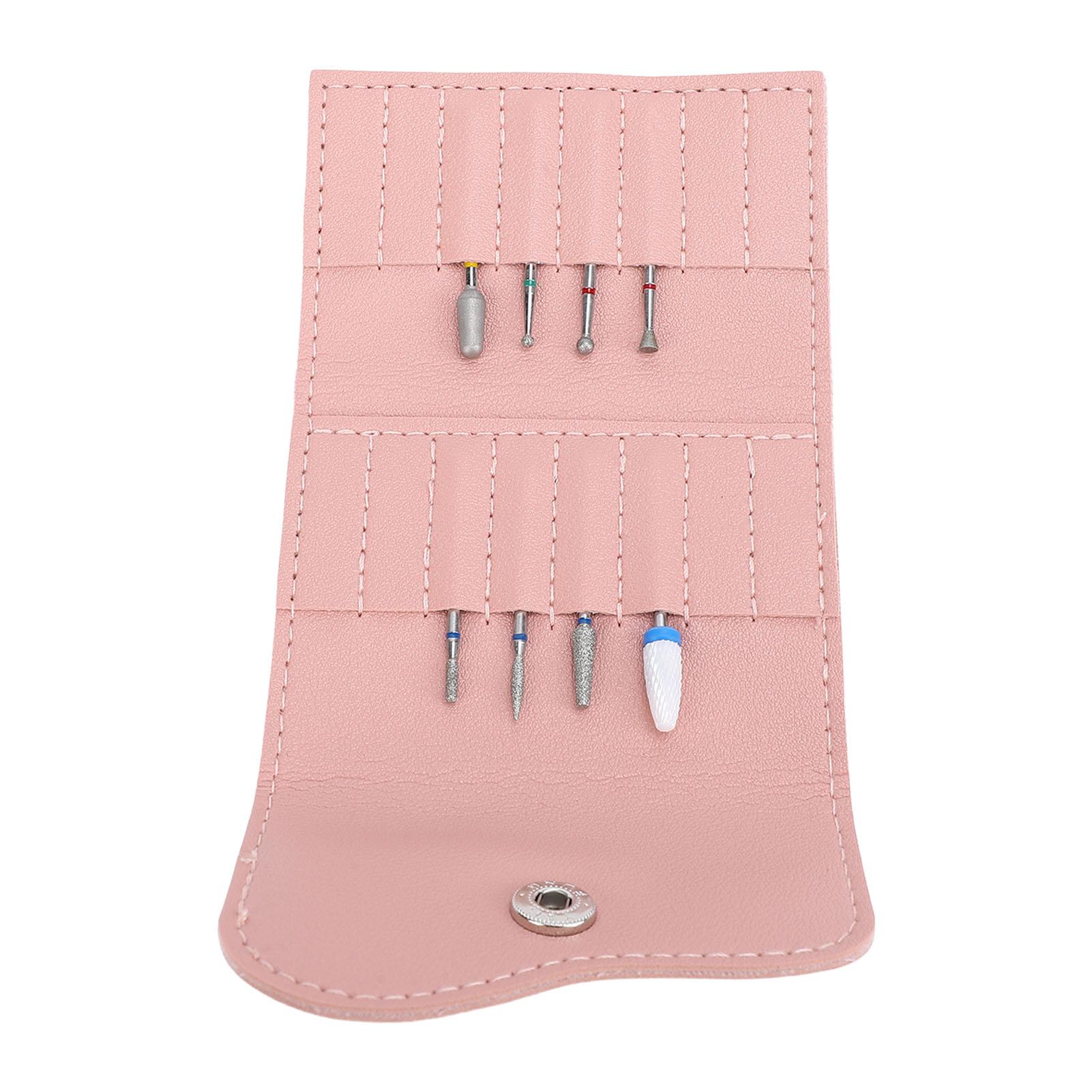 16 Holes PU Nail Drill Bits Storage Bag Dust Proof Water Resistant Nail Drill Bits Holder Container with 8pcs Nail Drill Bits Pink
16 Holes PU Nail Drill Bits Storage Bag Dust Proof Water Resistant Nail Drill Bits Holder Container with 8pcs Nail Drill Bits Pink