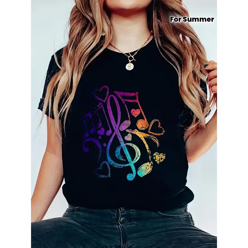 European sizes Women S Graphic Print T-Shirt - Short Sleeve Crew Neck Casual Top with Vibrant Musical Design, Perfect for Summer & Spring 4XL
European sizes Women S Graphic Print T-Shirt - Short Sleeve Crew Neck Casual Top with Vibrant Musical Design, Perfect for Summer & Spring 4XL