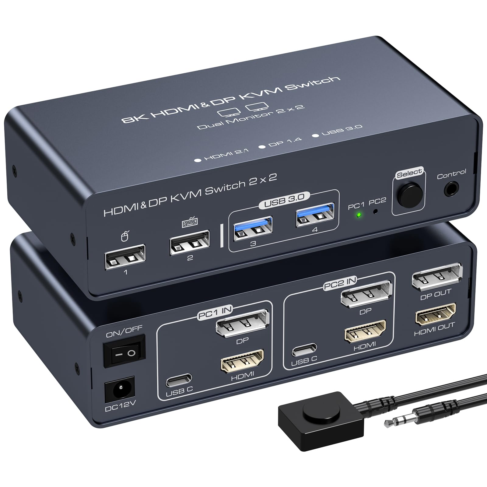 8K 60 Гц HDMI Displayport KVM-переключатель 2PC Переключение двух мониторов 2 экрана Одновременный вывод 2 порта 2 порта и 2 монитора Общий KVM-переключатель 4K
8K 60 Гц HDMI Displayport KVM-переключатель 2PC Переключение двух мониторов 2 экрана Одновременный вывод 2 порта 2 порта и 2 монитора Общий KVM-переключатель 4K