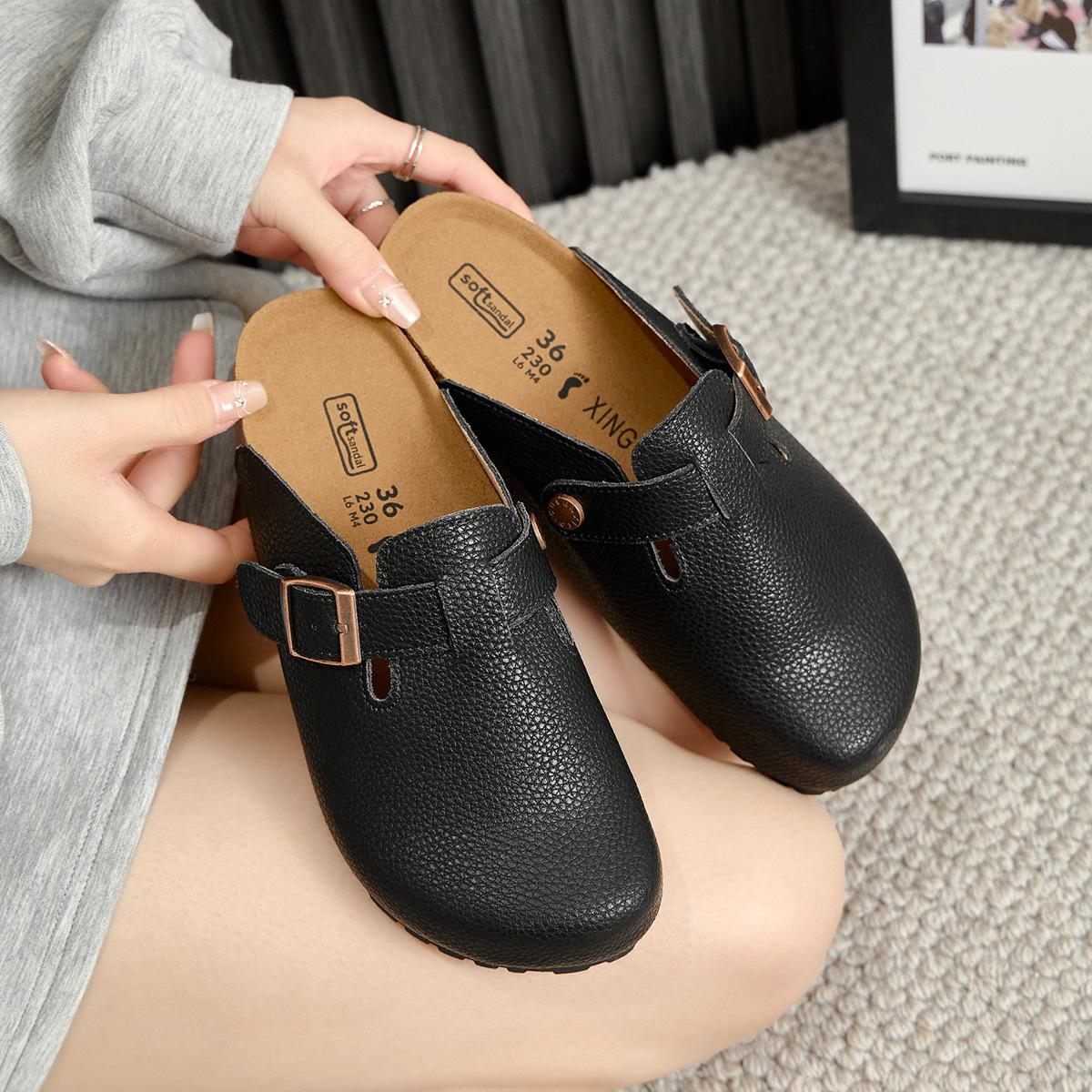 Black Birkenstocks women s genuine leather cowhide platform slippers flat-bottomed fishing Birkenstocks summer outer wear bag head half slippers 40
Black Birkenstocks women s genuine leather cowhide platform slippers flat-bottomed fishing Birkenstocks summer outer wear bag head half slippers 40