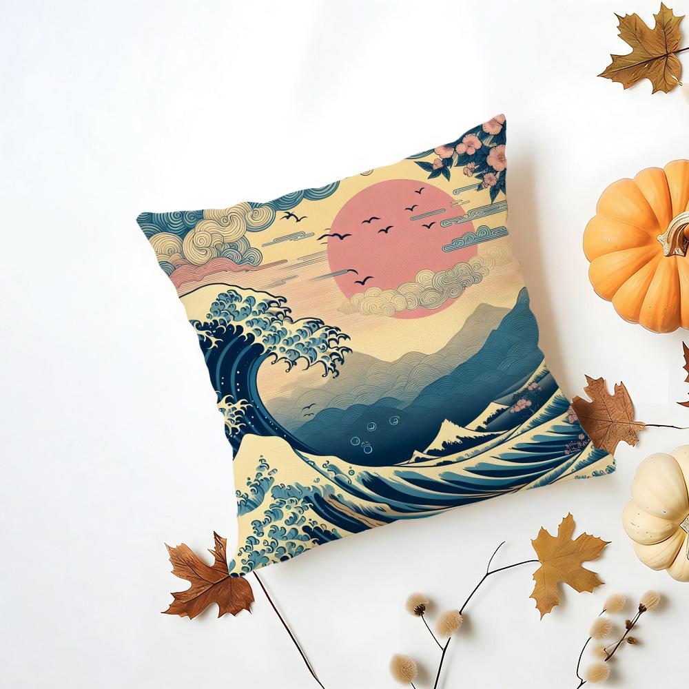 HHokusai Great Wave Cushion Cover Washable Linen Pillowcase Soft for Daily Sofa Bed Home Room Decor 30x30cm
HHokusai Great Wave Cushion Cover Washable Linen Pillowcase Soft for Daily Sofa Bed Home Room Decor 30x30cm