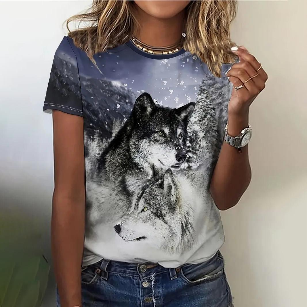 Летняя женская футболка с принтом волка, женская повседневная одежда с коротким рукавом, верхняя одежда, футболки с круглым вырезом, уличные модные топы L
Летняя женская футболка с принтом волка, женская повседневная одежда с коротким рукавом, верхняя одежда, футболки с круглым вырезом, уличные модные топы L