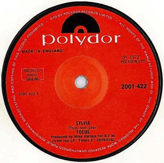 7inch Record FOCUS Sylvia 2001422 Polydor 1972 UK Rock Used
7inch Record FOCUS Sylvia 2001422 Polydor 1972 UK Rock Used