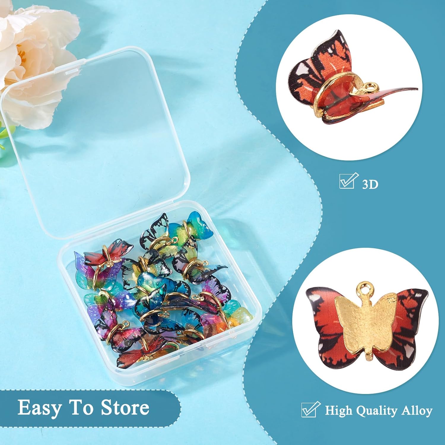 Craftdady 16Pcs Resin Butterfly Charms Colorful Transparent Butterfly Pendant Charms with Golden Plated Alloy Findings Cute Flying Insect Dangle
Craftdady 16Pcs Resin Butterfly Charms Colorful Transparent Butterfly Pendant Charms with Golden Plated Alloy Findings Cute Flying Insect Dangle