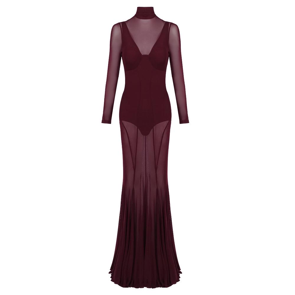 Available Now | Burgundy High Neck Mesh Fishtail Evening Dress - Sexy Nightclub Style Extra Large бордовый
Available Now | Burgundy High Neck Mesh Fishtail Evening Dress - Sexy Nightclub Style Extra Large бордовый