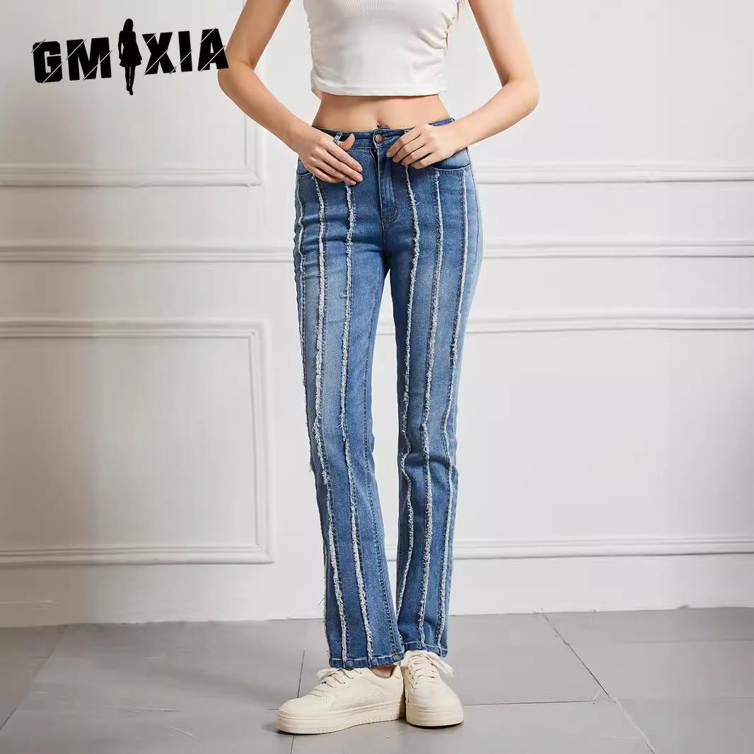 GMXIA Women s Jeans Slim High-waisted High Elastic Trousers Large Size Women s Trousers Raw Edge Splicing XXL чорний
GMXIA Women s Jeans Slim High-waisted High Elastic Trousers Large Size Women s Trousers Raw Edge Splicing XXL чорний
