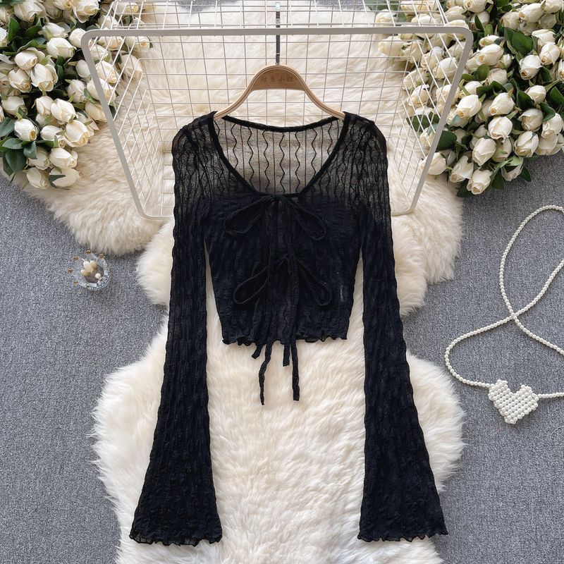 Socialite Style Fancy Long Sleeve Tied Tulle Cardigan Black L
Socialite Style Fancy Long Sleeve Tied Tulle Cardigan Black L