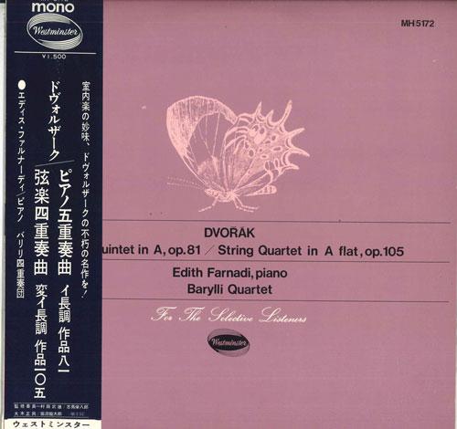 LP Record EDITH FARNADI, BARYLLI QUARTET - Dvorak Piano Quintet In A Major, Op MH5172 WESTMINSTER Japan Obi Classical Used
LP Record EDITH FARNADI, BARYLLI QUARTET - Dvorak Piano Quintet In A Major, Op MH5172 WESTMINSTER Japan Obi Classical Used