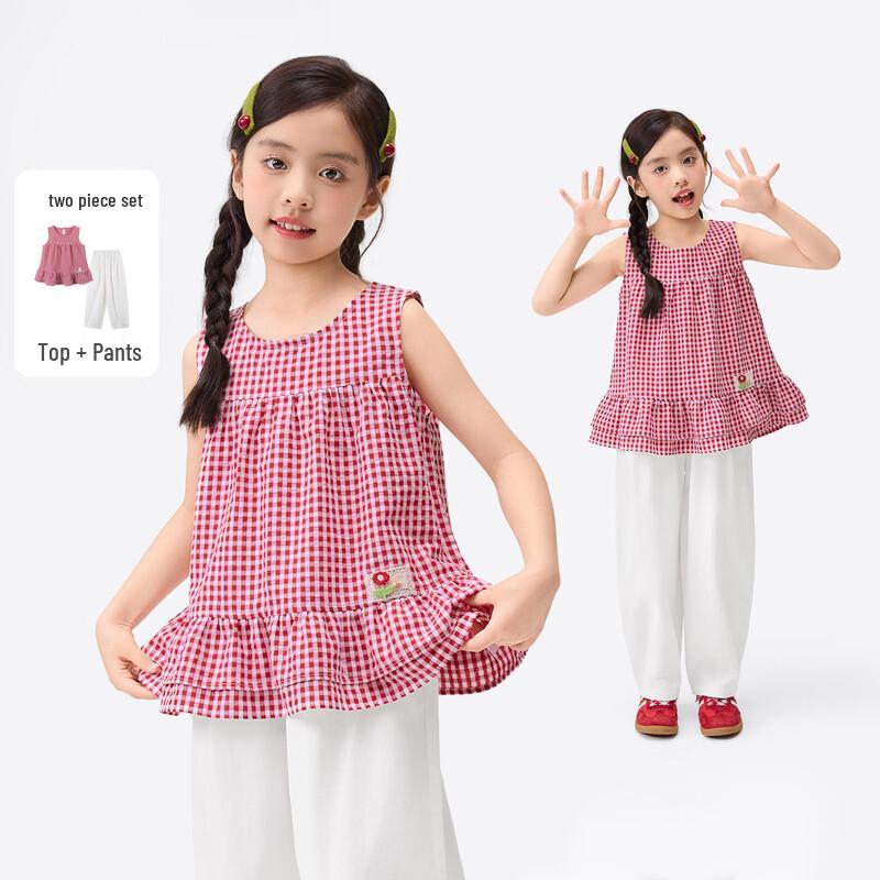 Little Yinman Girls Round Neck Plaid Sleeveless Casual Two-Piece Set 160
Little Yinman Girls Round Neck Plaid Sleeveless Casual Two-Piece Set 160