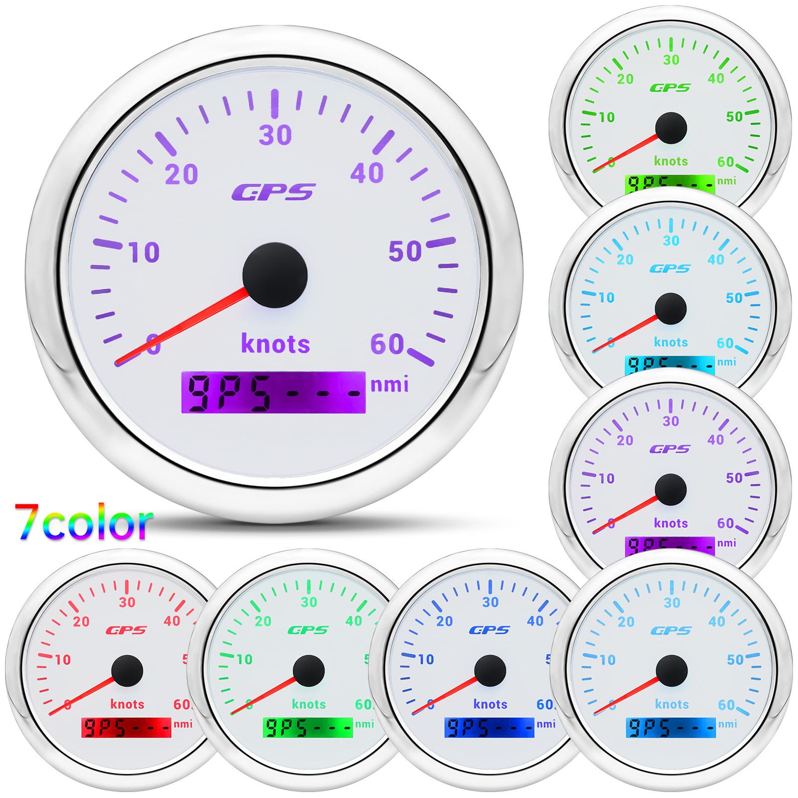 85MM Digital GPS Speedometer 0~30 Knots 0~60 Knots Speed Meter With GPS Antenna For Boat Car Yacht 7 Color Backlight 12V 24V
85MM Digital GPS Speedometer 0~30 Knots 0~60 Knots Speed Meter With GPS Antenna For Boat Car Yacht 7 Color Backlight 12V 24V