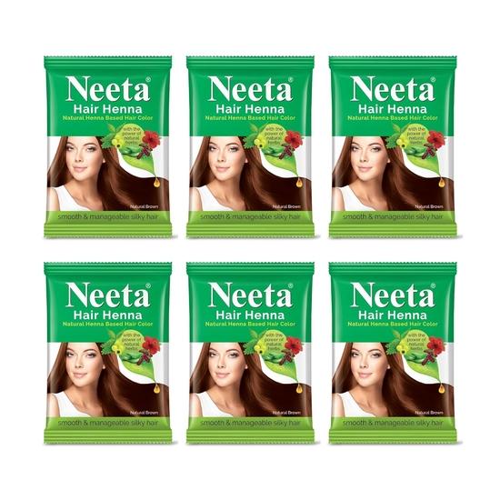 Neeta Pure Henna Powder for Hair Colour with 5 Natural Herbs, Natural Brown Hair Colour For Women and Men(50g Each - Pack of 6)
Neeta Pure Henna Powder for Hair Colour with 5 Natural Herbs, Natural Brown Hair Colour For Women and Men(50g Each - Pack of 6)