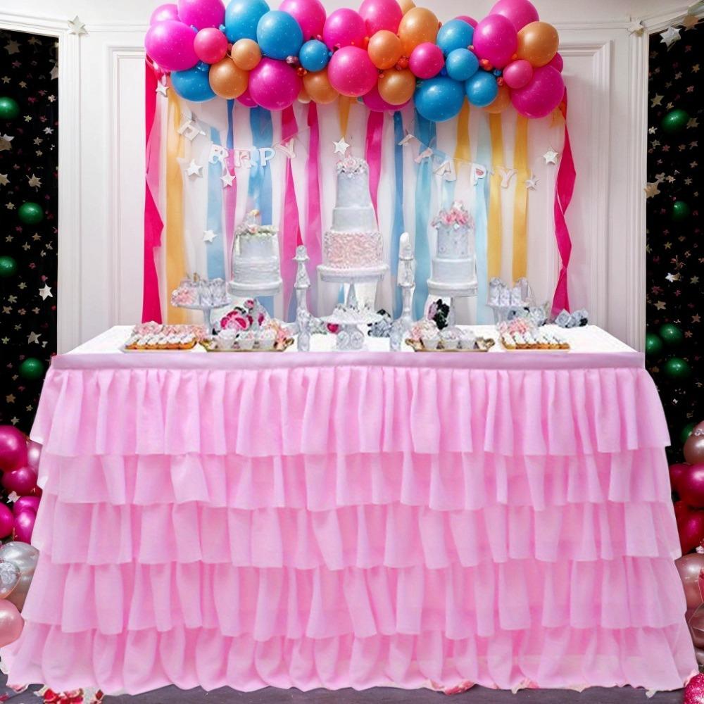 5 Layers of Treasure Tablecloth Table Skirt Wedding Birthday Party Pleated Mermaid Chiffon Table Circumference Length 1m, height 77cm рожевий
5 Layers of Treasure Tablecloth Table Skirt Wedding Birthday Party Pleated Mermaid Chiffon Table Circumference Length 1m, height 77cm рожевий