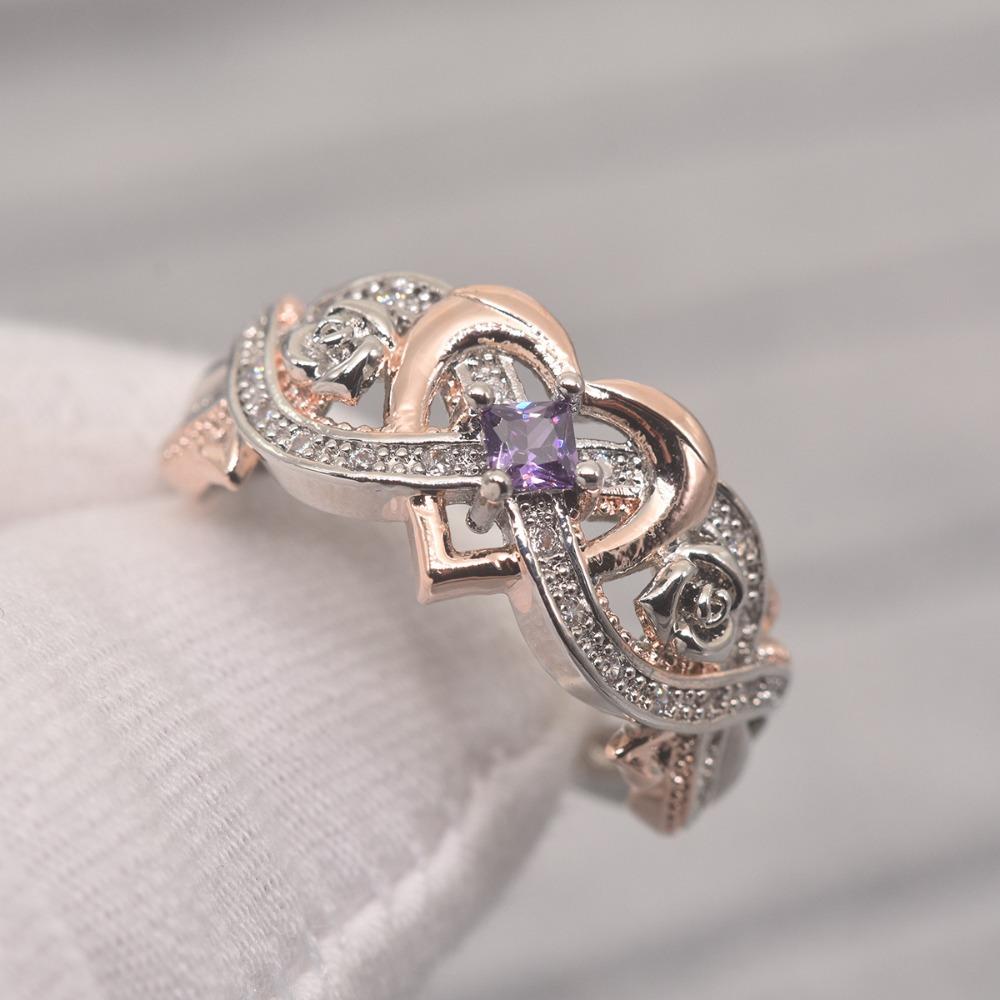 Rose Flower Princess Square Cut Ring Heart Shape Rose Gold Two Tone Zircon Rings for Women No. 10
Rose Flower Princess Square Cut Ring Heart Shape Rose Gold Two Tone Zircon Rings for Women No. 10