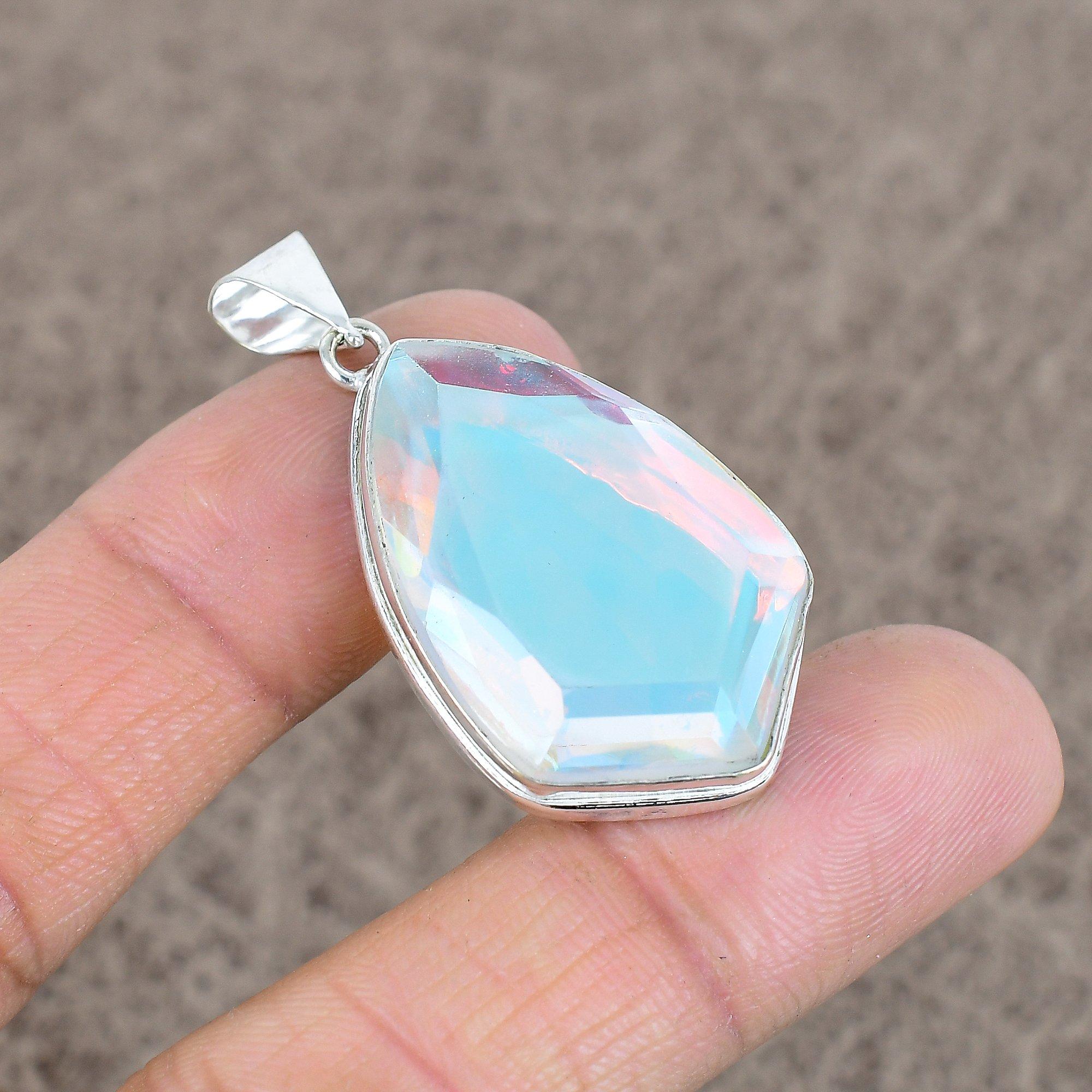 Mystic Topaz Gemstone Handmade 925 Sterling Silver Jewelry Pendant 1.81 KKG-59
Mystic Topaz Gemstone Handmade 925 Sterling Silver Jewelry Pendant 1.81 KKG-59