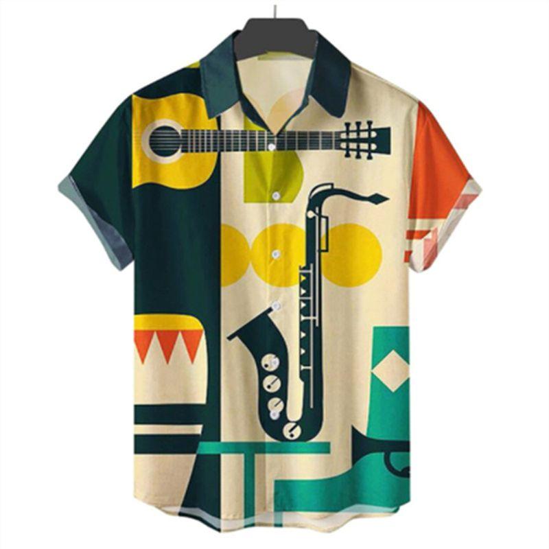 Рубашка большого размера с лацканами и короткими рукавами свободного кроя, рубашка большого размера с лацканами и короткими рукавами Music-112701 XL
Рубашка большого размера с лацканами и короткими рукавами свободного кроя, рубашка большого размера с лацканами и короткими рукавами Music-112701 XL