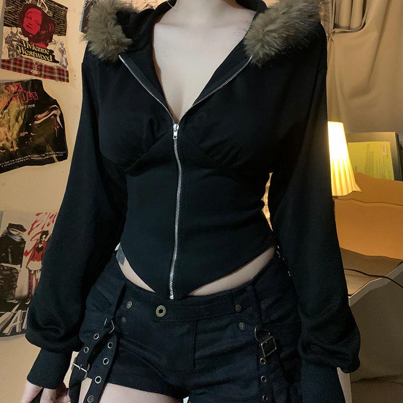 Spring Autumn Thin Section Women Casual Slim Waist Zip Hoodies Gothic Jackets Goth Dark Solid Hooded Coats Chic Streetwear XL
Spring Autumn Thin Section Women Casual Slim Waist Zip Hoodies Gothic Jackets Goth Dark Solid Hooded Coats Chic Streetwear XL