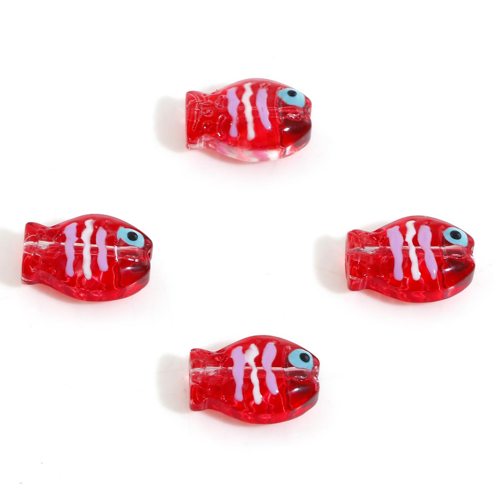 Lampwork Glass Ocean Fish Jewelry Beads For DIY Charm Jewelry Making Enamel AB Rainbow Color Bead About 14mm x 10mm, 5 PCs червоний
Lampwork Glass Ocean Fish Jewelry Beads For DIY Charm Jewelry Making Enamel AB Rainbow Color Bead About 14mm x 10mm, 5 PCs червоний