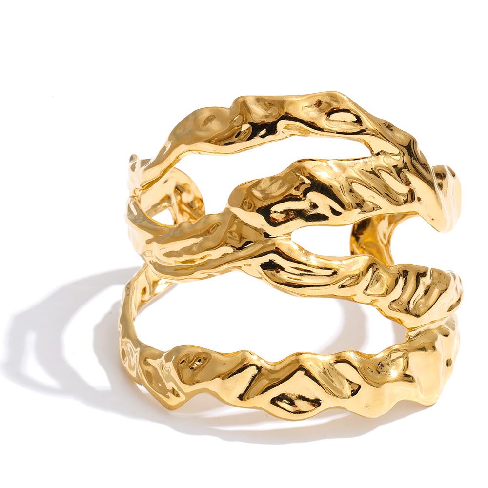 Yhpup Stainless Steel Layered Wide Geometric Hollow Large Fashion Bracelet Bangle 18K Golden PVD Plated Statement Wrist Jewelry
Yhpup Stainless Steel Layered Wide Geometric Hollow Large Fashion Bracelet Bangle 18K Golden PVD Plated Statement Wrist Jewelry