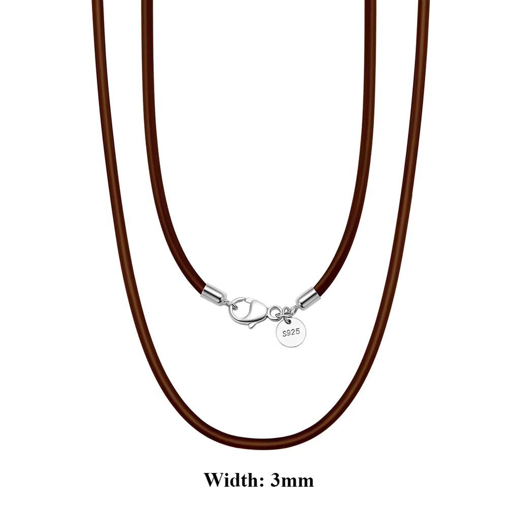 Effie Queen 2mm & 3mm Black or Brown Leather Cord Chain Necklace 925 Sterling Silve for Women Neck Chain Necklace Jewelry SC62 40cm
Effie Queen 2mm & 3mm Black or Brown Leather Cord Chain Necklace 925 Sterling Silve for Women Neck Chain Necklace Jewelry SC62 40cm