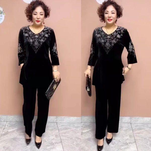 2 шт. Костюм з штанами Осінній Жіночий Вишивка Оксамит Великий Розмір Блуза Оксамитові Штани з Високою Талією Комплект з Двох Предметів 6XL
2 шт. Костюм з штанами Осінній Жіночий Вишивка Оксамит Великий Розмір Блуза Оксамитові Штани з Високою Талією Комплект з Двох Предметів 6XL