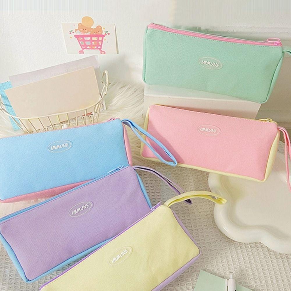 Canvas Macaron Color Pen Cases Portable Handle Design Stationery Storage Bags Pencil Bag Gift
Canvas Macaron Color Pen Cases Portable Handle Design Stationery Storage Bags Pencil Bag Gift