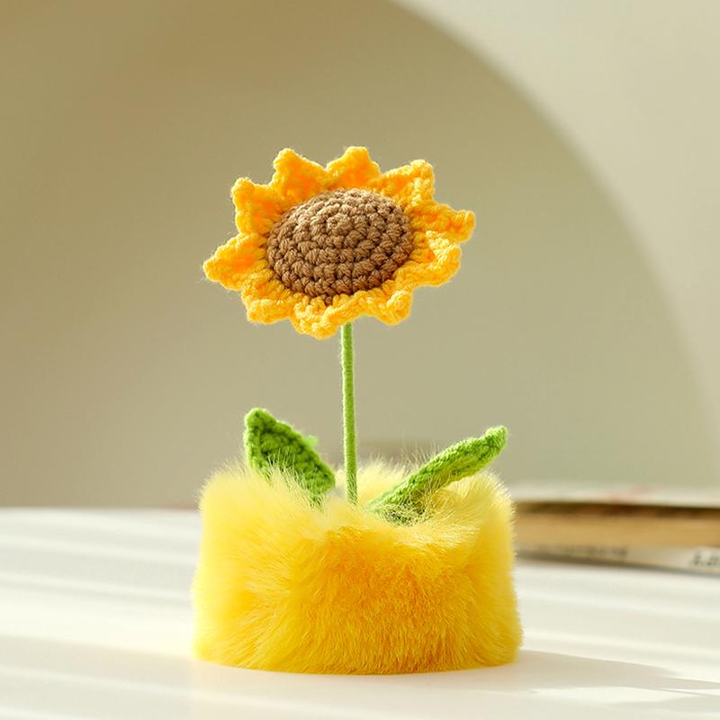 1 шт. Подсолнух домашнее украшение плюшевый сувенир имитация горшечного растения праздничные подарки пряжа плюшевый тюльпан