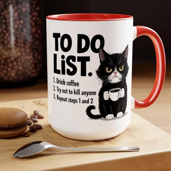 Yousheng Cat To-Do List Coffee Mug Ceramic Tea Cup with Humorous Checklist Microwave Safe Cat Mug Unique Gift for Cat Lovers Office Workers чорний
Yousheng Cat To-Do List Coffee Mug Ceramic Tea Cup with Humorous Checklist Microwave Safe Cat Mug Unique Gift for Cat Lovers Office Workers чорний